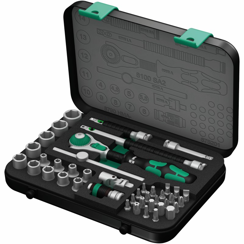 WERA  All-in Zyklop Speed-ratelset, 8100 SA 2 - 1/4"-aandrijving, met vasthoudfunctie 05003533001 4013288121103